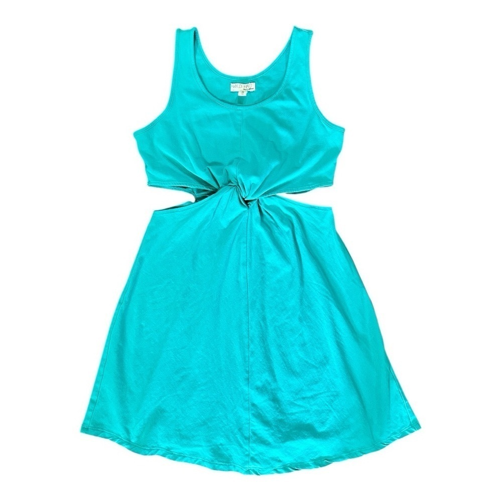 WYLD HART, WOMENS MINI DRESS. SLEEVELESS, ROUND NECK, CUT-OUT SIDES. SIZE M